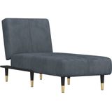 vidaXL Chaise longue fluweel donkergrijs