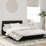 vidaXL Bedframe met hoofdeinde fluweel zwart 140x190 cm