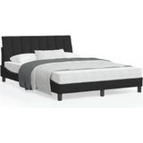 vidaXL Bedframe met hoofdeinde fluweel zwart 140x190 cm