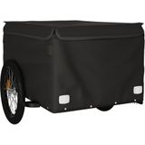 vidaXL Fietstrailer 45 kg ijzer zwart