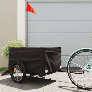 vidaXL Fietstrailer 45 kg ijzer zwart