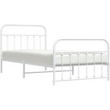 VidaXL Bedframe Metaal Wit 107x203 cm