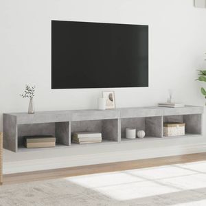 vidaXL Tv-meubels met LED-verlichting 2 st 100x30x30 cm betongrijs