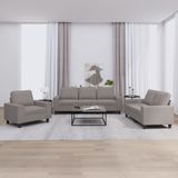 vidaXL 3-delige Loungeset stof taupe