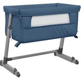 vidaXL Babybox met matras linnen marineblauw