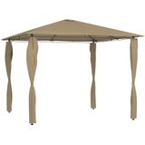 vidaXL Prieel met paalhoezen 160 g/m² 3x3x2,6 m taupe