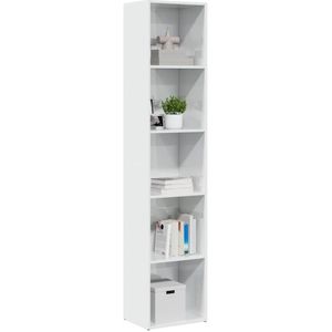 vidaXL Boekenkast 40x30x189 cm bewerkt hout hoogglans wit