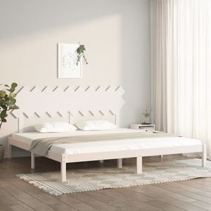 VidaXL Bedframe Massief Hout Wit 200x200 cm