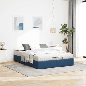 vidaXL Bedframe zonder matras 140x190 cm stof blauw