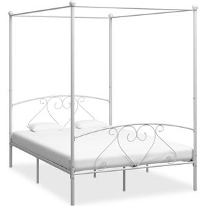 vidaXL Hemelbedframe metaal wit 160x200 cm