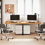 vidaXL - Bureaublad - Rechthoekig - Lichtbruin - Massief Eikenhout