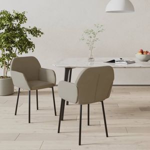 VidaXL Eetkamerstoelen 2 st. Fluweel Lichtgrijs