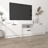 VidaXL TV-meubel 140x35x40 cm - Bewerkt Hout - Hoogglans Wit