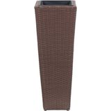 vidaXL Plantenbak verhoogd 30x30x80 cm poly rattan bruin