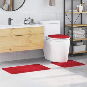 vidaXL 3-delige Badmattenset anti-slip polypropeen rood