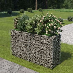 VidaXL Gabion Plantenbak Verhoogd 180x50x100 cm - Gegalvaniseerd Staal