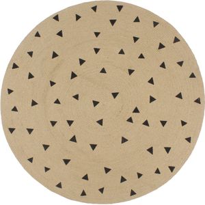 vidaXL Vloerkleed handgemaakt met driehoek print 150 cm jute
