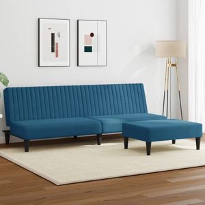 vidaXL 2-delige Loungeset fluweel blauw