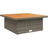 vidaXL Tuintafel 110x110x71 cm poly rattan en acaciahout grijs