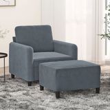 vidaXL-Fauteuil-met-voetenbank-60-cm-fluweel-donkergrijs