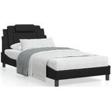 vidaXL Bed met matras kunstleer zwart 100x200 cm