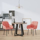 vidaXL Eetkamerstoelen 2 st fluweel roze