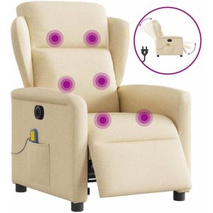 vidaXL - Massagestoel - Crèmekleurig - Stof - Elektrisch Verstelbaar