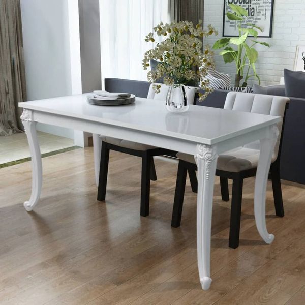 Eettafel hoogglans wit rvs 160x90 - meubels outlet | | beslist.nl