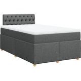 vidaXL - Boxspring - met - matras - stof - donkergrijsx200 - cm
