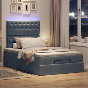 vidaXL Ottoman bed met matrassen en LED's 120x190cm fluweel