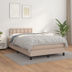 VidaXL Boxspring Matras Kunstleer Cappuccino 120x200cm