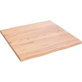 vidaXL Tafelblad natuurlijke rand 60x60x2 cm eikenhout lichtbruin