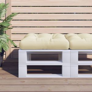 vidaXL Palletkussen 60x61,5x10 cm stof crèmekleurig