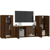 VidaXL 3-delige TV-meubelset - Bewerkt Hout - Bruineikenkleurig