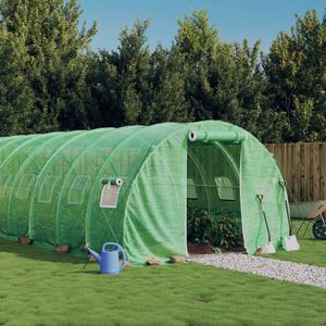 vidaXL Tuinkas met stalen frame 48 m² 16x3x2 m groen