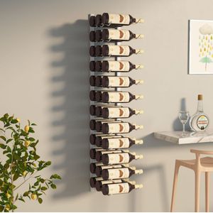 vidaXL Wijnrek voor 36 flessen wandmontage ijzer wit