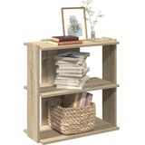 vidaXL Boekenkast 3-laags 60x30x60 cm bewerkt hout sonoma eikenkleurig