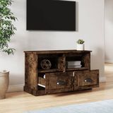 VidaXL Tv-meubel 80x35x50 cm - Bewerkt Hout - Gerookt Eikenkleurig