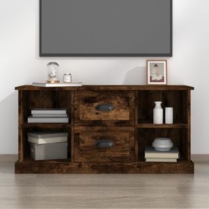 VidaXL Tv-meubel 99,5x35,5x48 cm - Bewerkt Hout - Gerookt Eikenkleurig