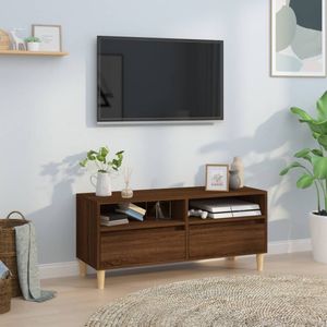 VidaXL Tv-meubel 100x34,5x44,5 cm - Bewerkt Hout - Bruineikenkleurig