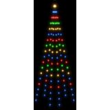 vidaXL Vlaggenmast kerstboom 108 LED's meerkleurig 180 cm