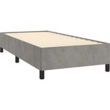 vidaXL Boxspring met matras fluweel lichtgrijs 90x200 cm