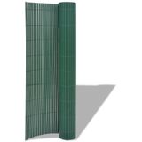 VidaXL Dubbelzijdige PVC Tuinafscheiding 90x500 cm - Groen