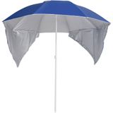 VidaXL Strandparasol met Zijwanden 215 cm Blauw