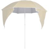 VidaXL Strandparasol met Zijwanden 215 cm - Zandkleurig