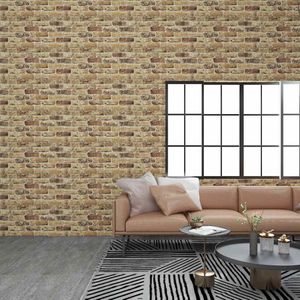 vidaXL Wandpanelen 10 st 3D donkerzand baksteen EPS