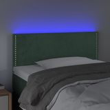 vidaXL Hoofdbord LED 100x5x78/88 cm fluweel donkergroen