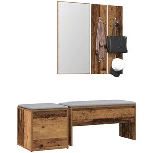 vidaXL - Halmeubelset - bewerkt - hout - oud - houtkleurig