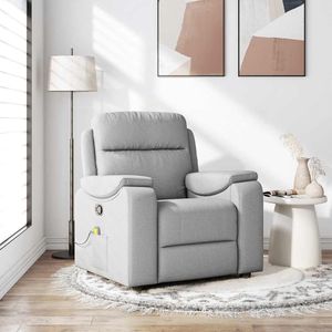 vidaXL Massagestoel verstelbaar stof wolk grijs