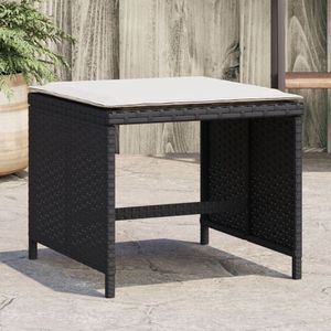 vidaXL Tuinkrukken 4 st met kussens 41x41x36 cm poly rattan zwart